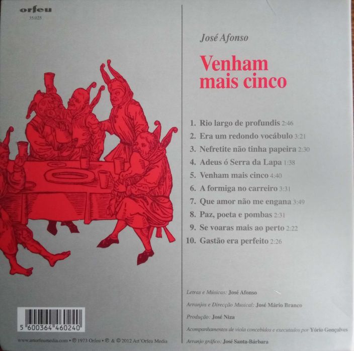 José Afonso	- - - - -		Venham Mais Cinco	- - - - -	CD