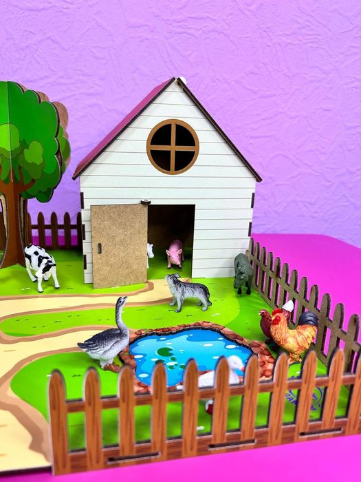 Дитяча гра яскрава ферма. Комплект для ігор та цікавих занять.