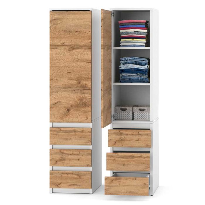 Szafa Posti 40cm Nowoczesna Garderoba 3 Szuflady Do Przedpokoju Wysoka