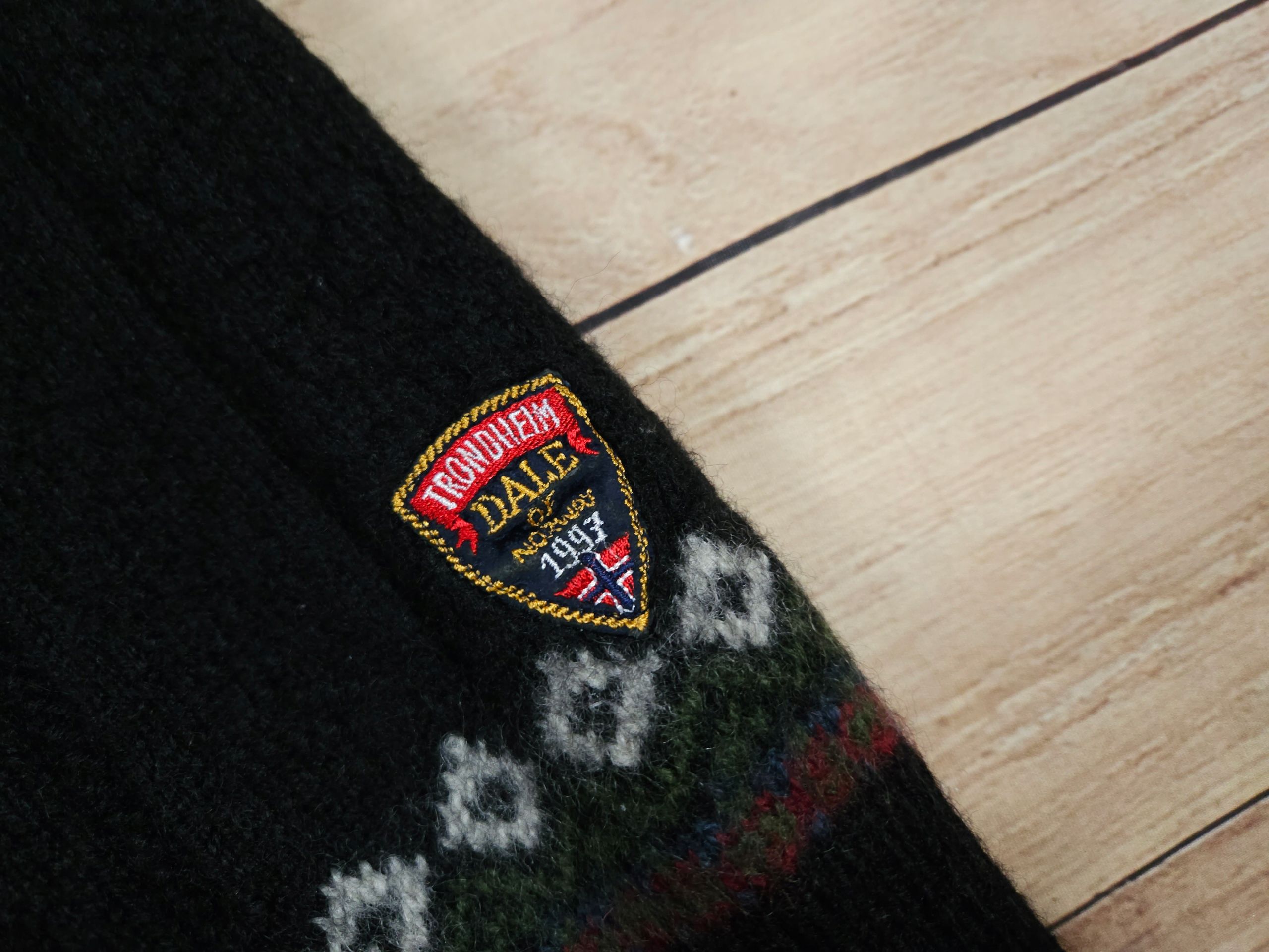 DALE Of Norway Sweter Gruby Wełniany Wzór Logo r. M