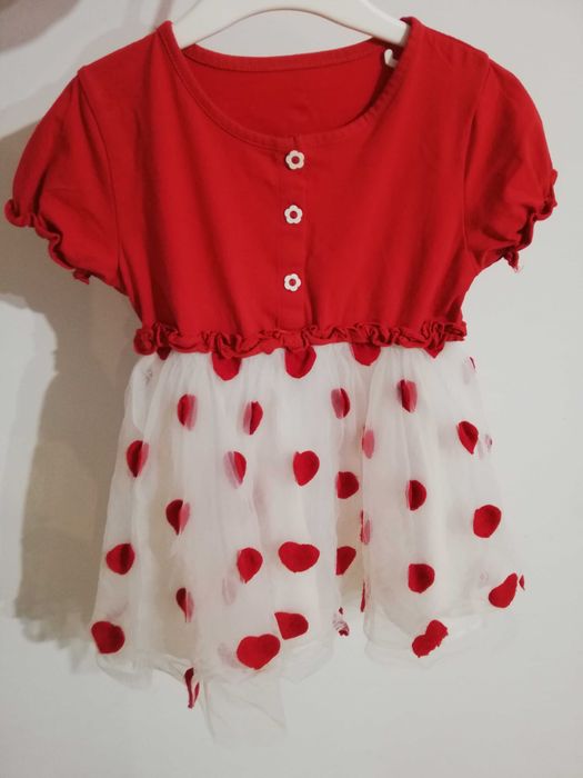 No name tiulowa sukienka serca 98cm 2-3 lata
