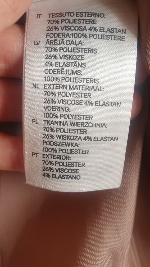 H&M jasno brązowa/beżowa marynarka stan bdb rozm. S 36