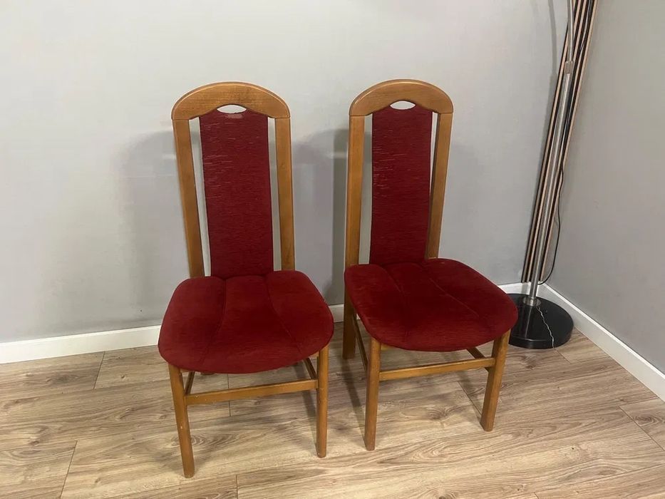 Zestaw 2 krzeseł drewnianych w kolorze bordowy DOSTAWA !!!