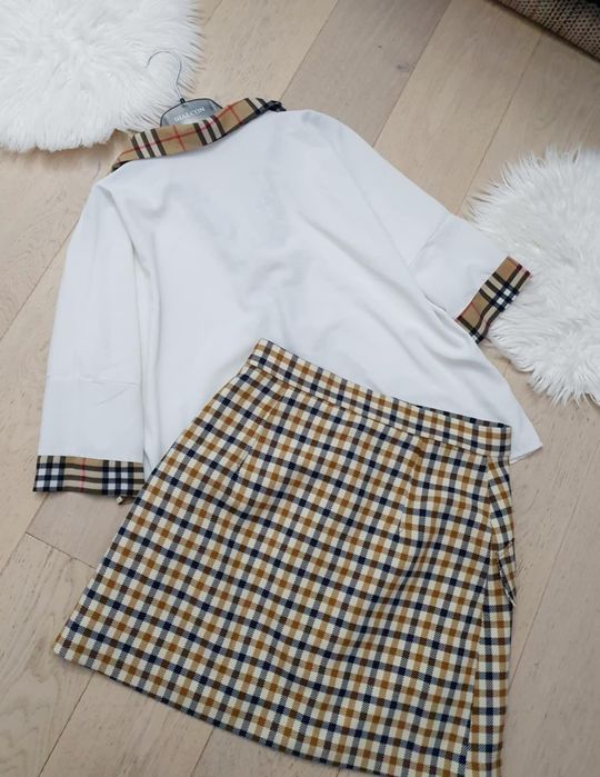 Burberry 40 / L zestaw koszula spodniczka