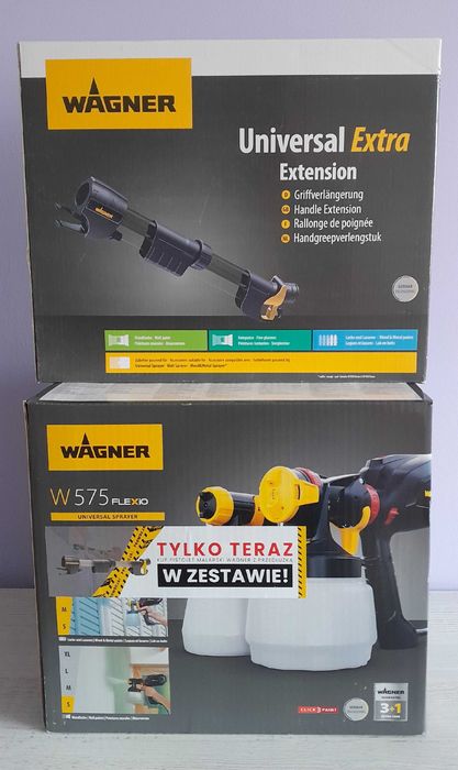 Pistolet malarski Wagner W 575 FLEXiO + przedłużka NOWY Zestaw Okazja!