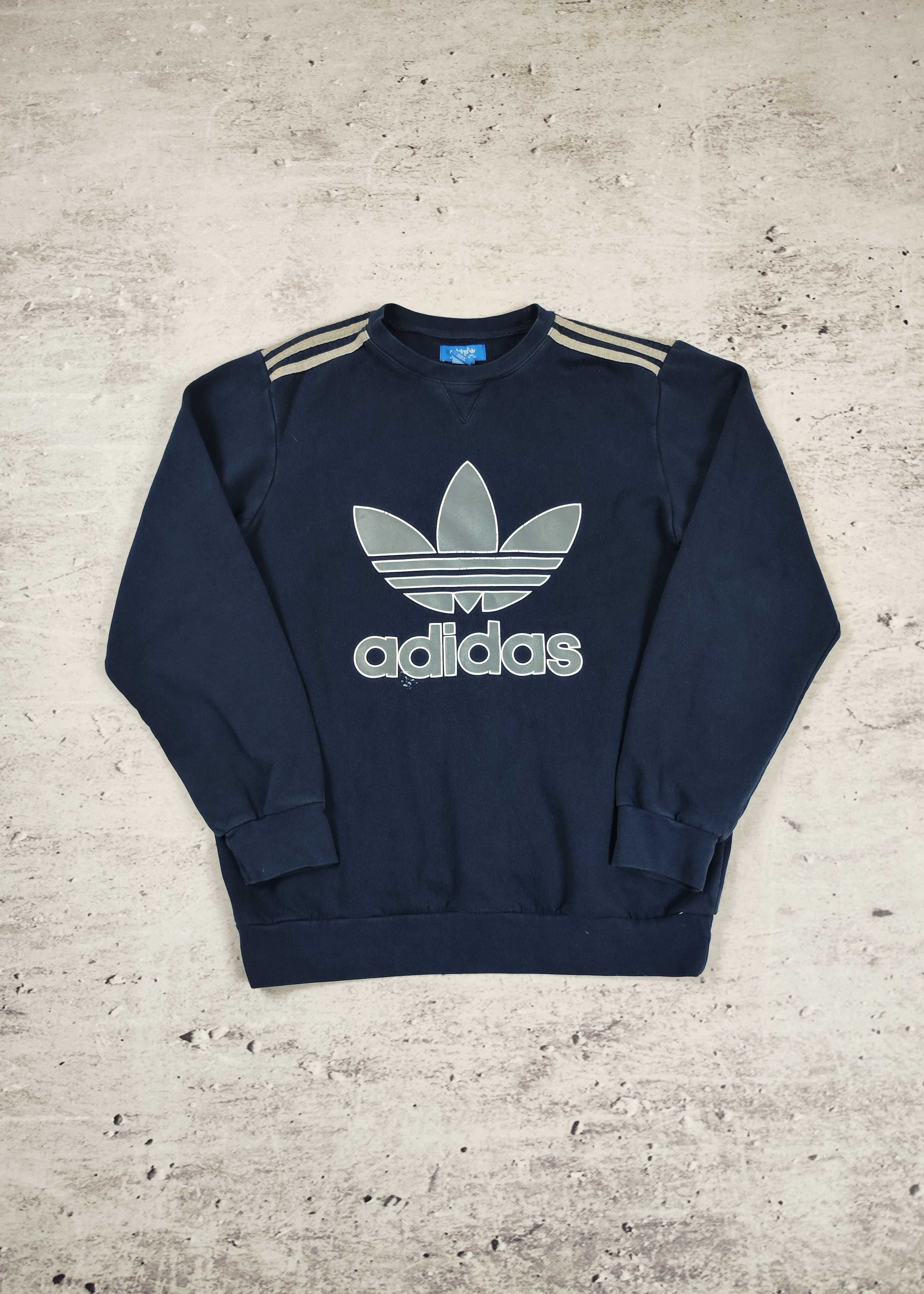 Bluza Adidas męska granatowa logo crewneck r. M