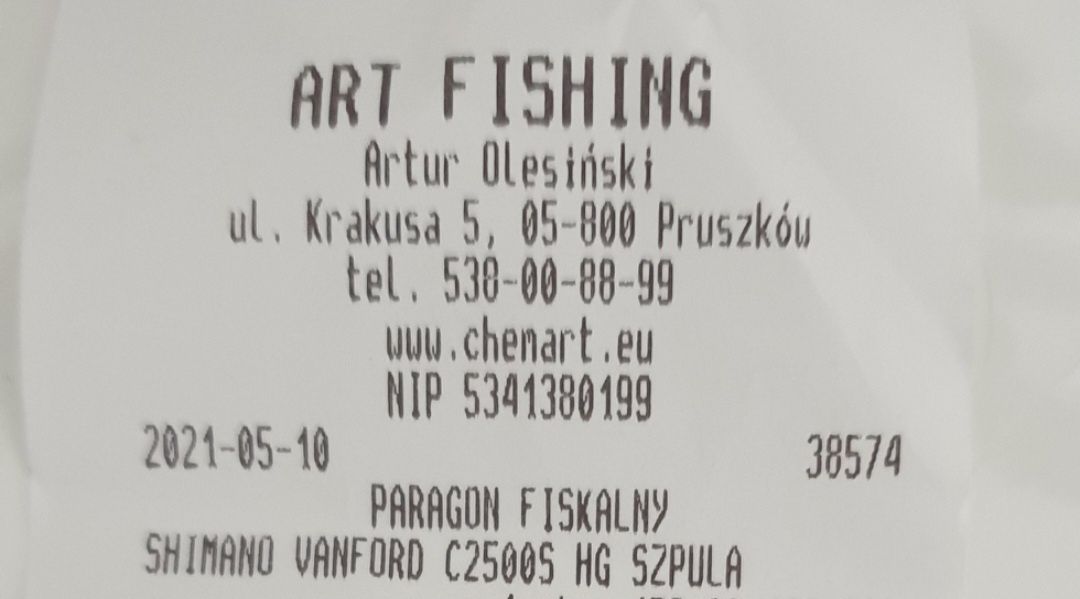 Nowa oryginala szpula do kołowrotka Shimano Vanford 2500SHG