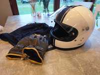 Retro Kask motocyklowy DMD ROCKET harley CAFE RACER M Rękawiczki Grati
