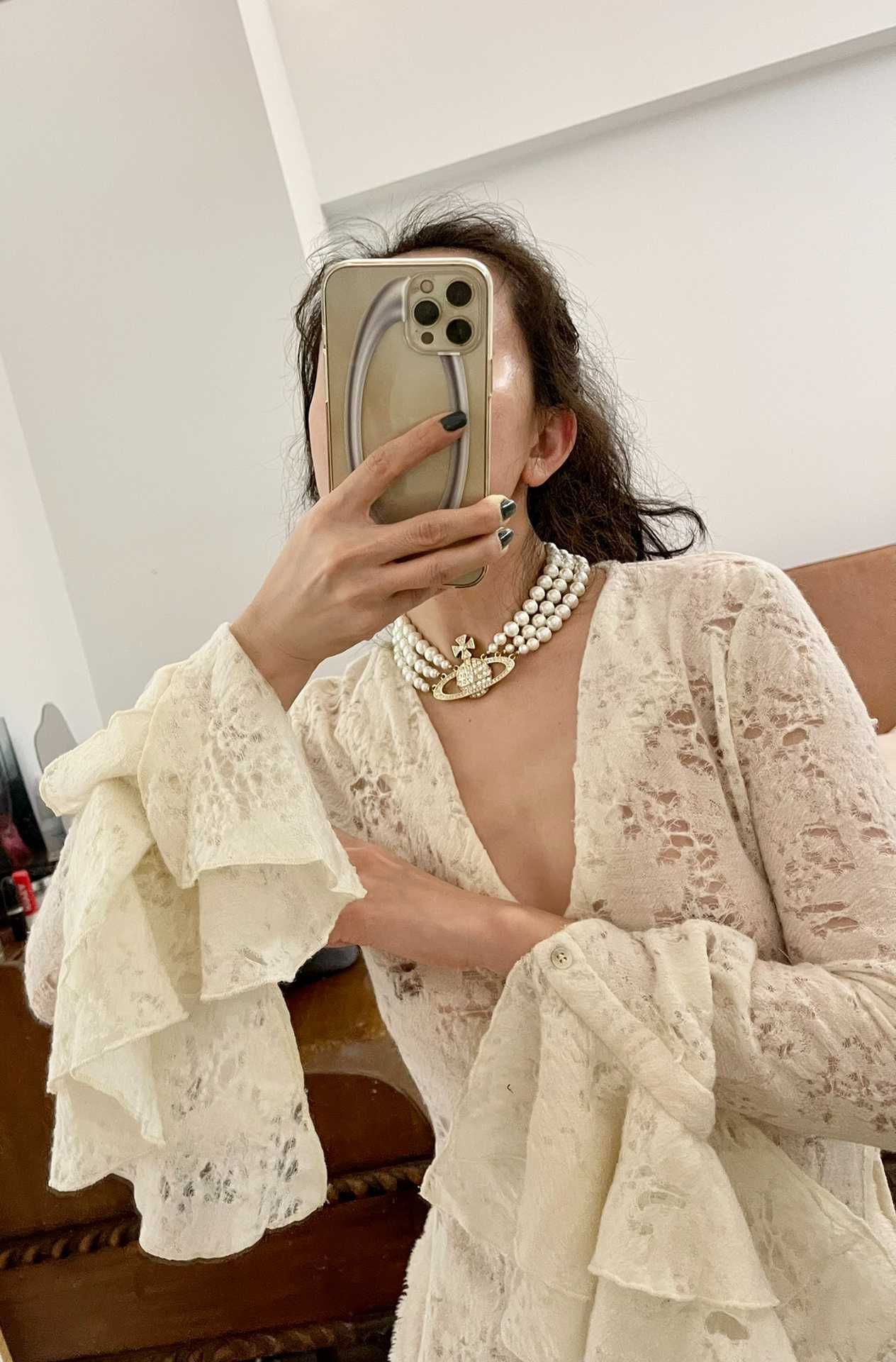 Vivienne Westwood/potrójny naszyjnik z pereł