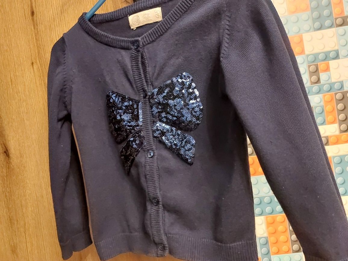 Sweterek zapinany dla dziewczynki Cool Club rozmiar 98 granatowy motyl