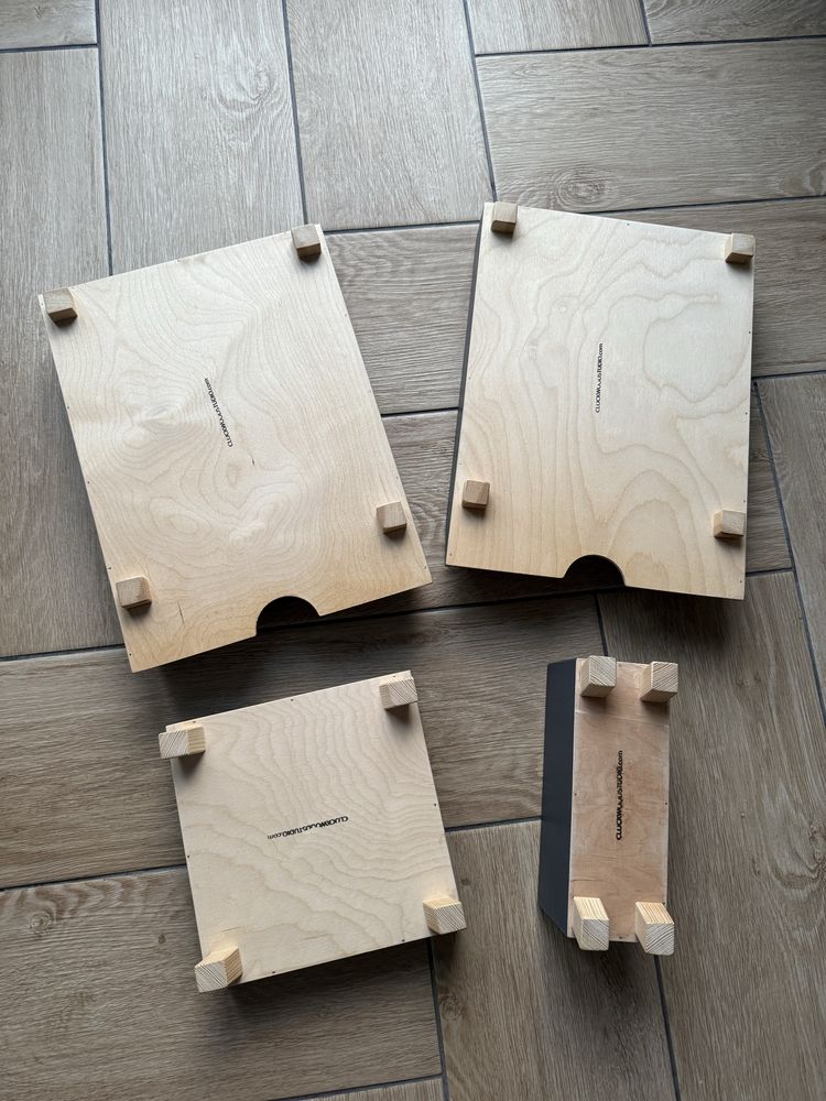 ClockWoodStudio Drewniane tacki na dokumenty organizer biurko kuwety
