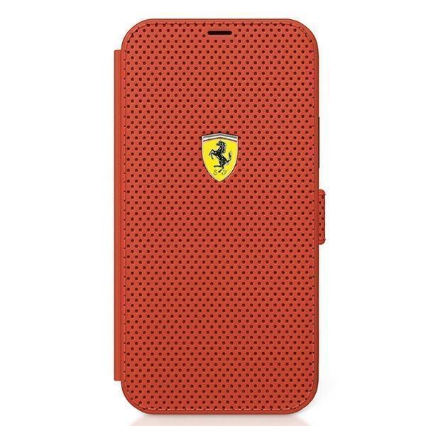 Ferrari Etui iPhone 12 Mini 5,4" Book On Track Perforated - Czerwony