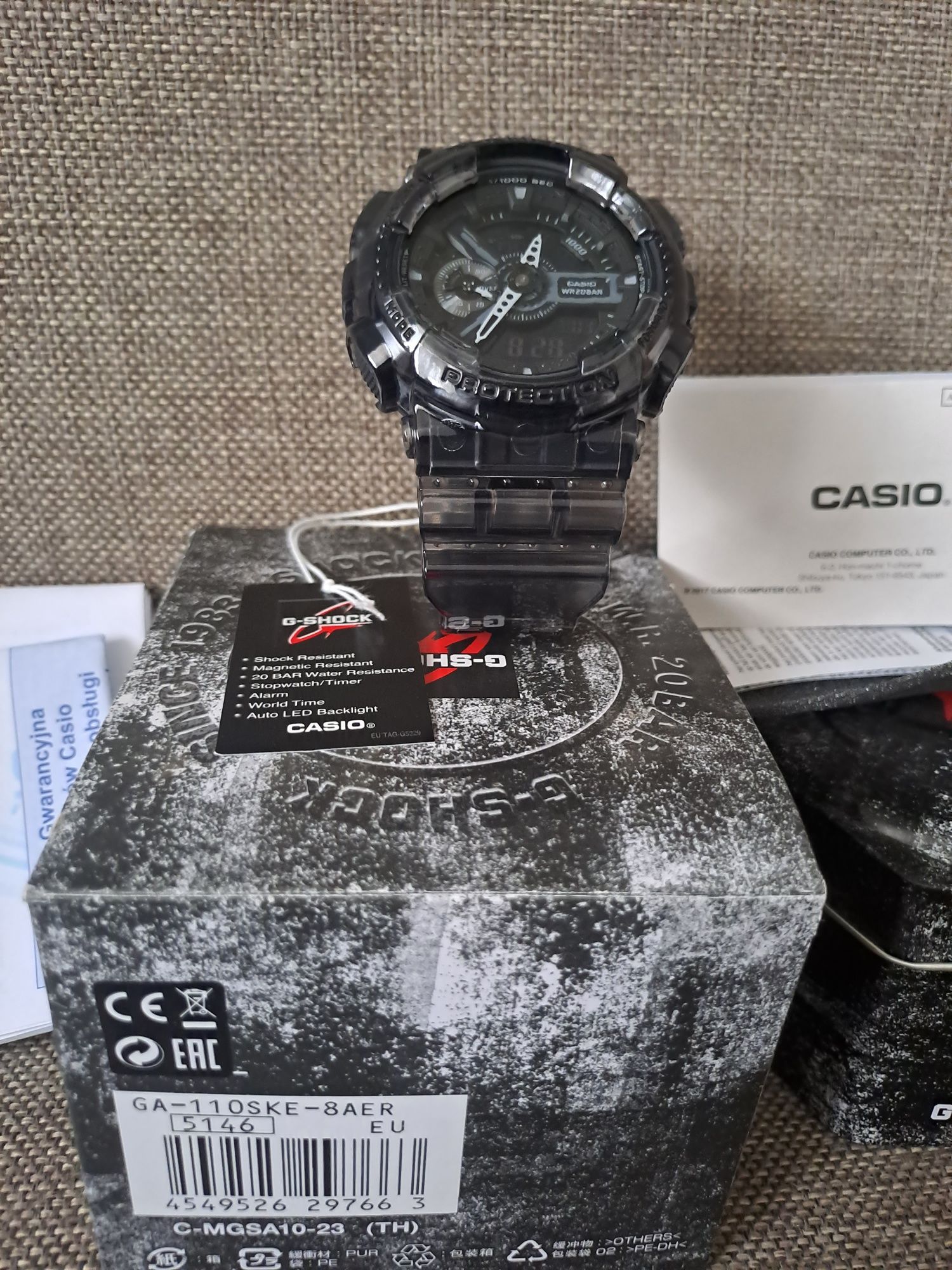 Casio zegarek męski GA-110SKE-8AER nowy na prezent