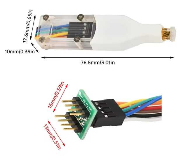 Sonda pomiarowa (klips) 6x5mm (WSON 8-pin) z przewodem i adapterem