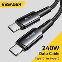 240W Essager USB Type C to USB C 100Вт/5A PD шнур для быстрой зарядки
