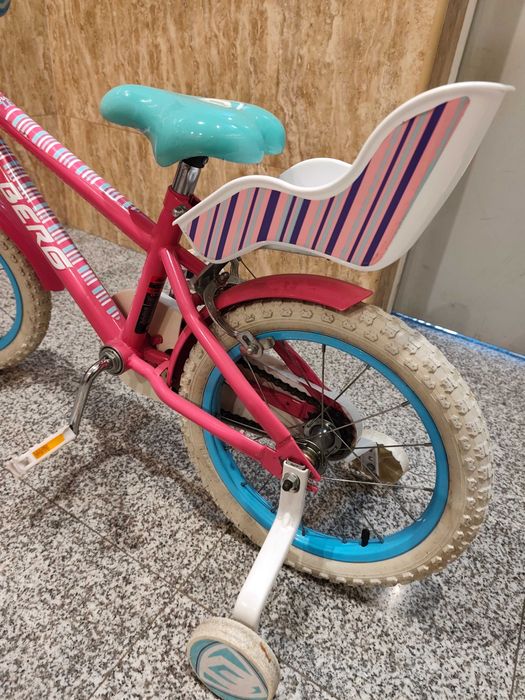 Bicicleta de menina roda 16 com rodinhas e cesto