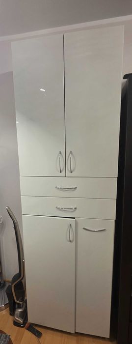 Szafka łazienkowa slupek biala lakierowana 2,23x70x42 cm