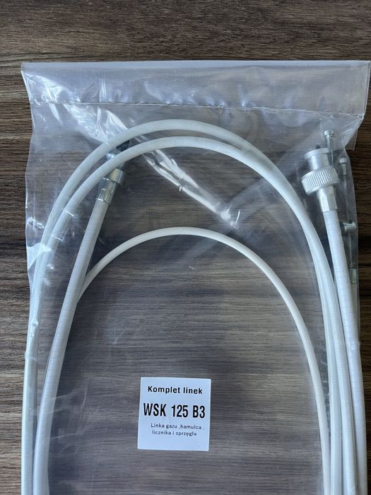 NOWY POLSKI komplet linek linki WSK 125 B3 BIAŁE jednoramówka