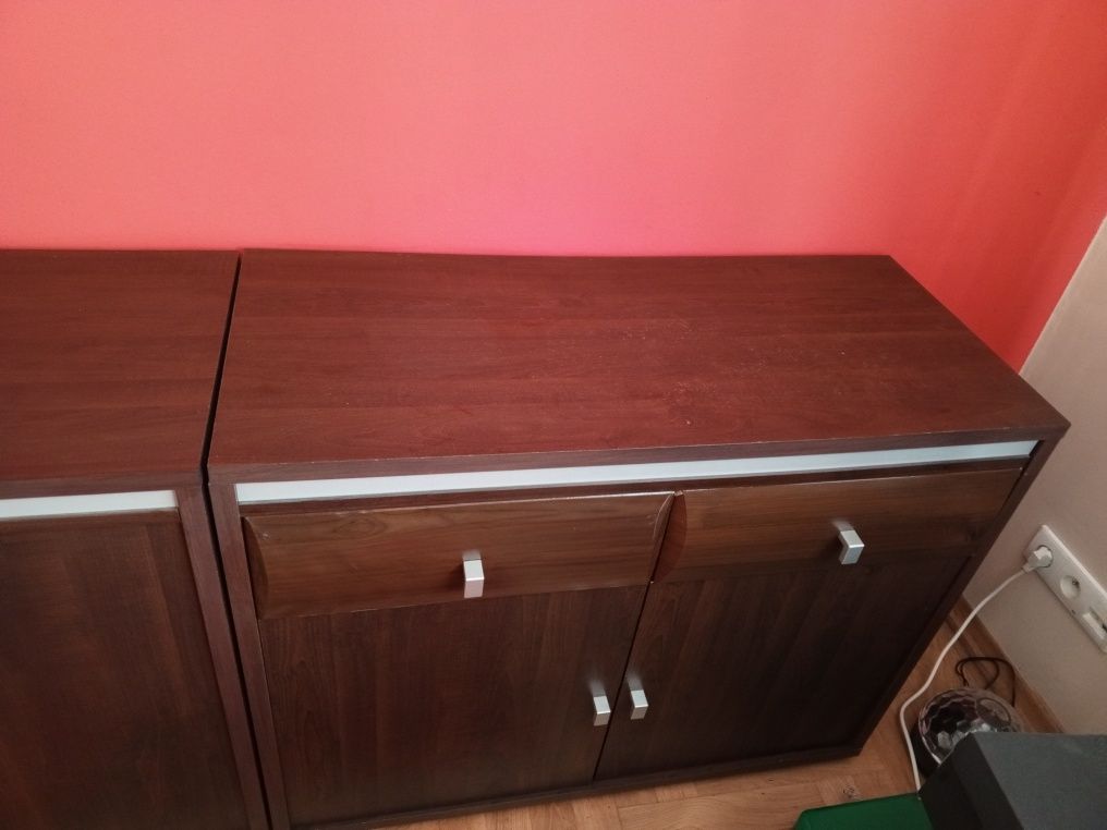 Meble, komplet 3 elementy, wenge