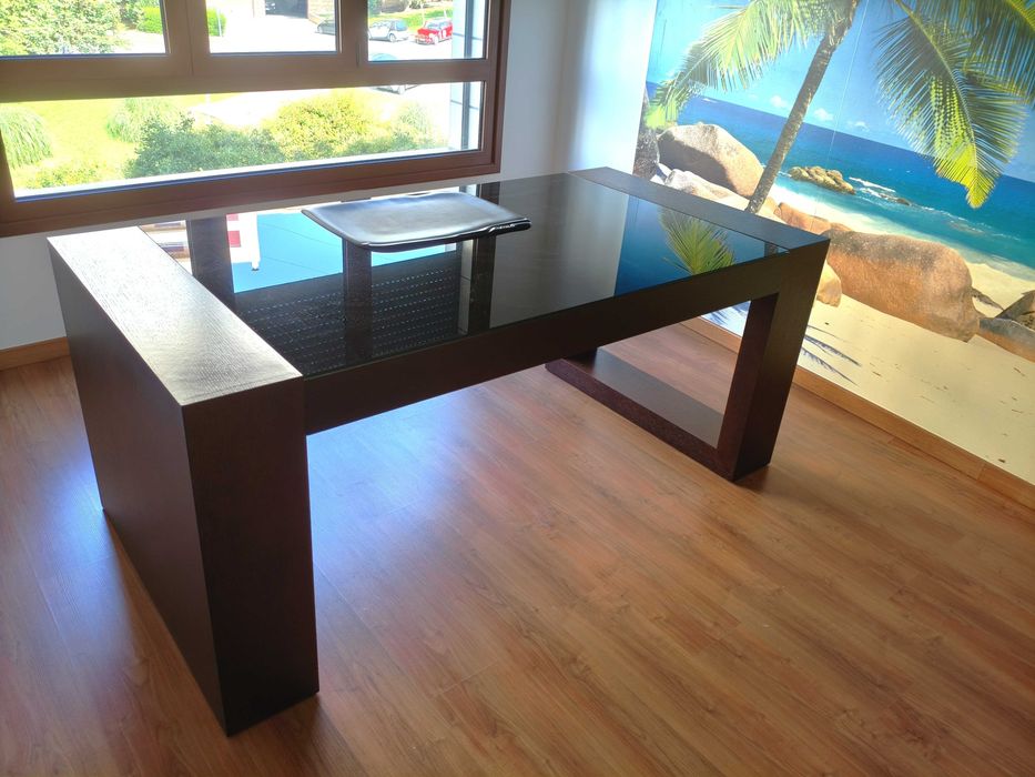 Mesa de Escritório Wenge maciça 1,80 x 80 x 80