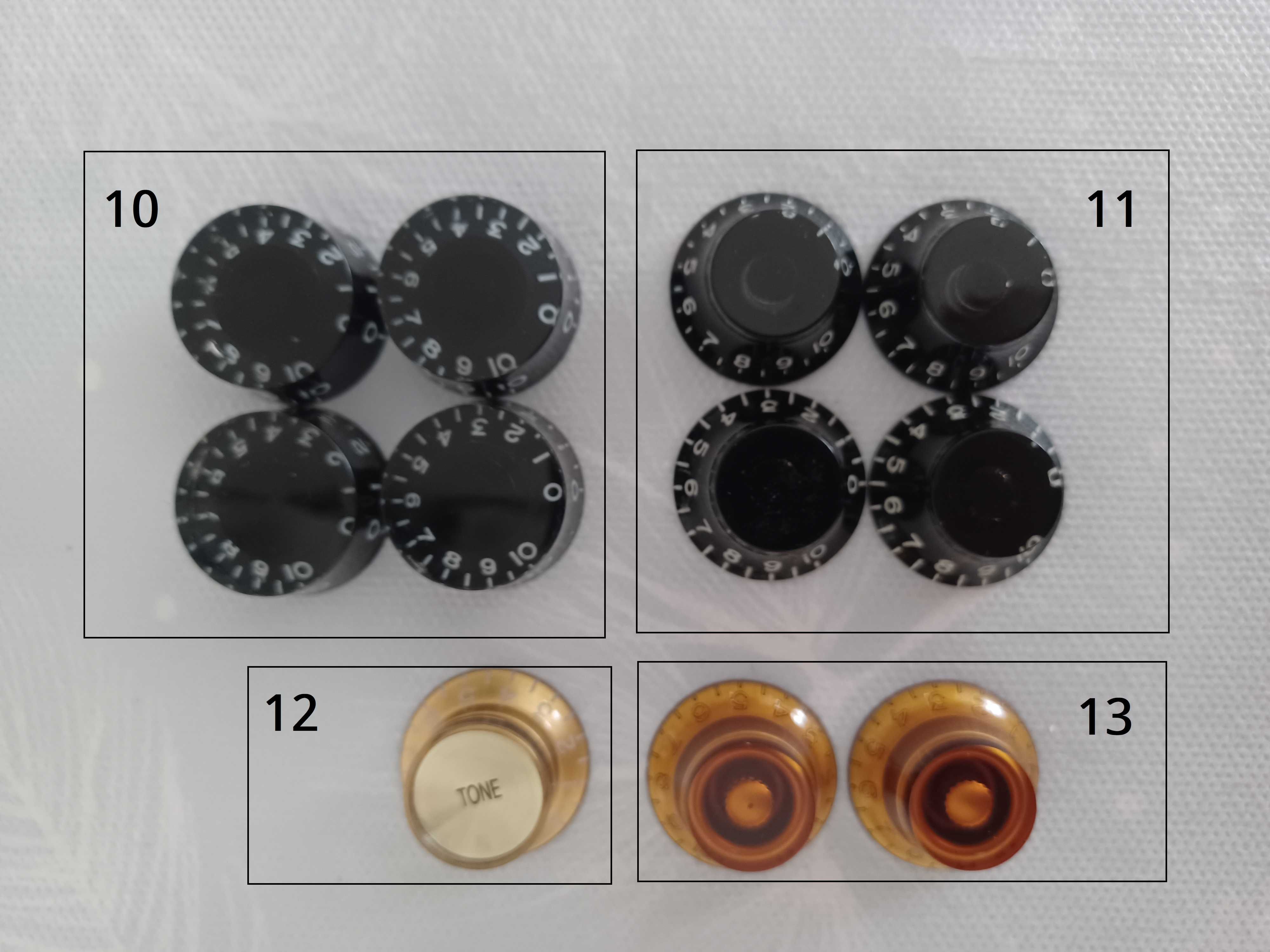 Diversas peças de susbtituição  para guitarra - plástico