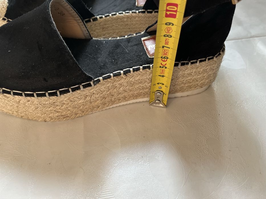 Bellamila buty espadryle sandały czarne zamszowe 38 nowe