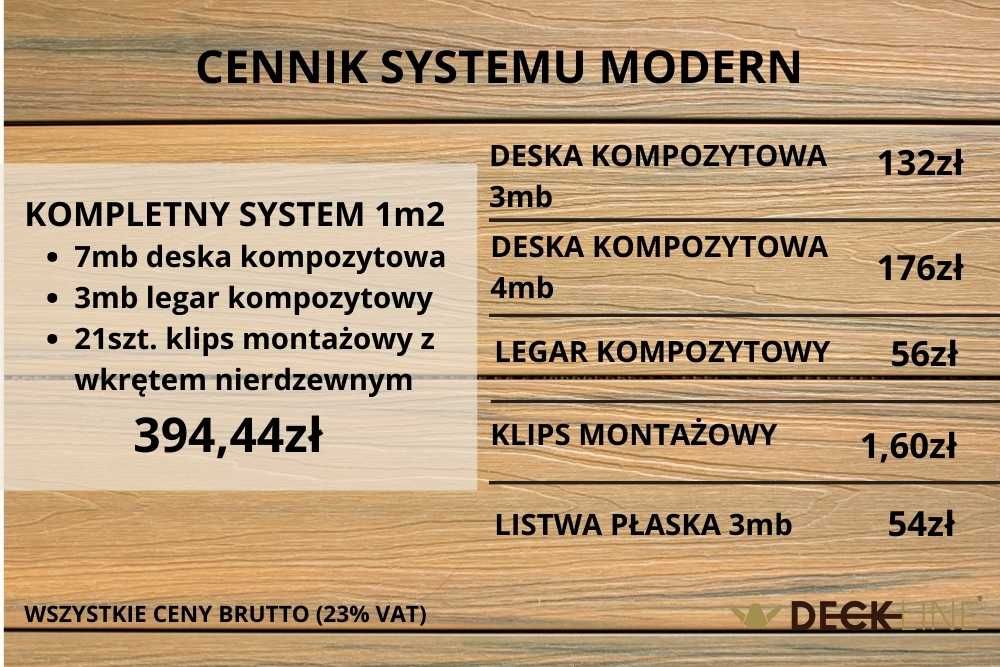 Deska kompozytowa tarasowa 3D - II generacja - drewnopodobna