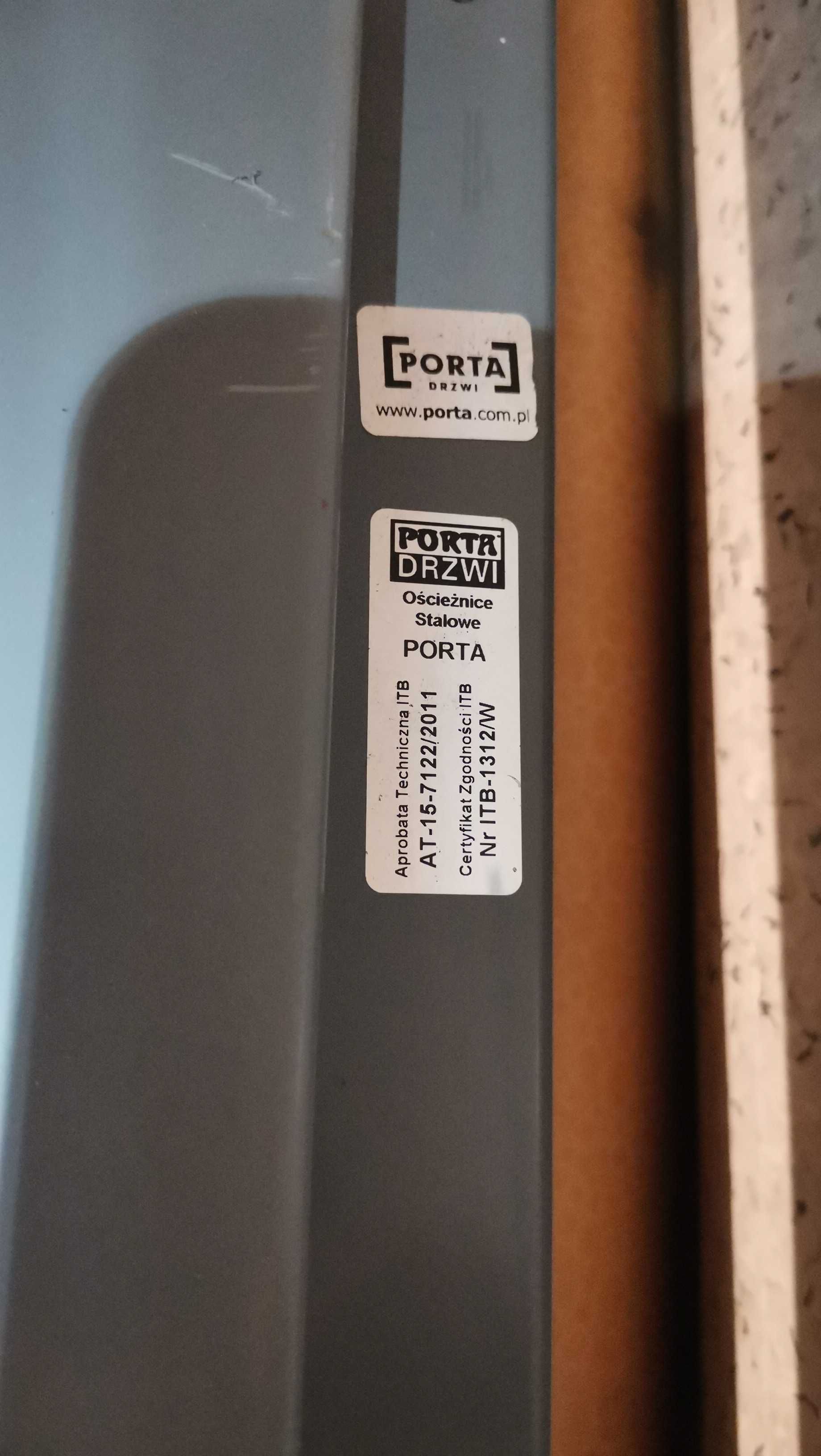 drzwi drewniane stalowa rama zdaje się ognioodporne Porta 90 cm prawe