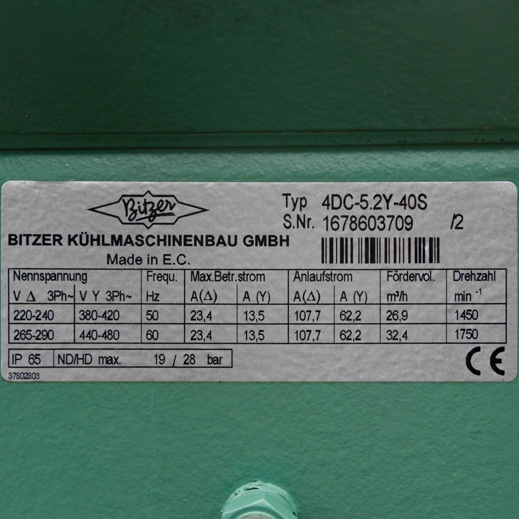Zestaw sprężarkowy BITZER 2x sprężarka 4DC-5.2Y-40S