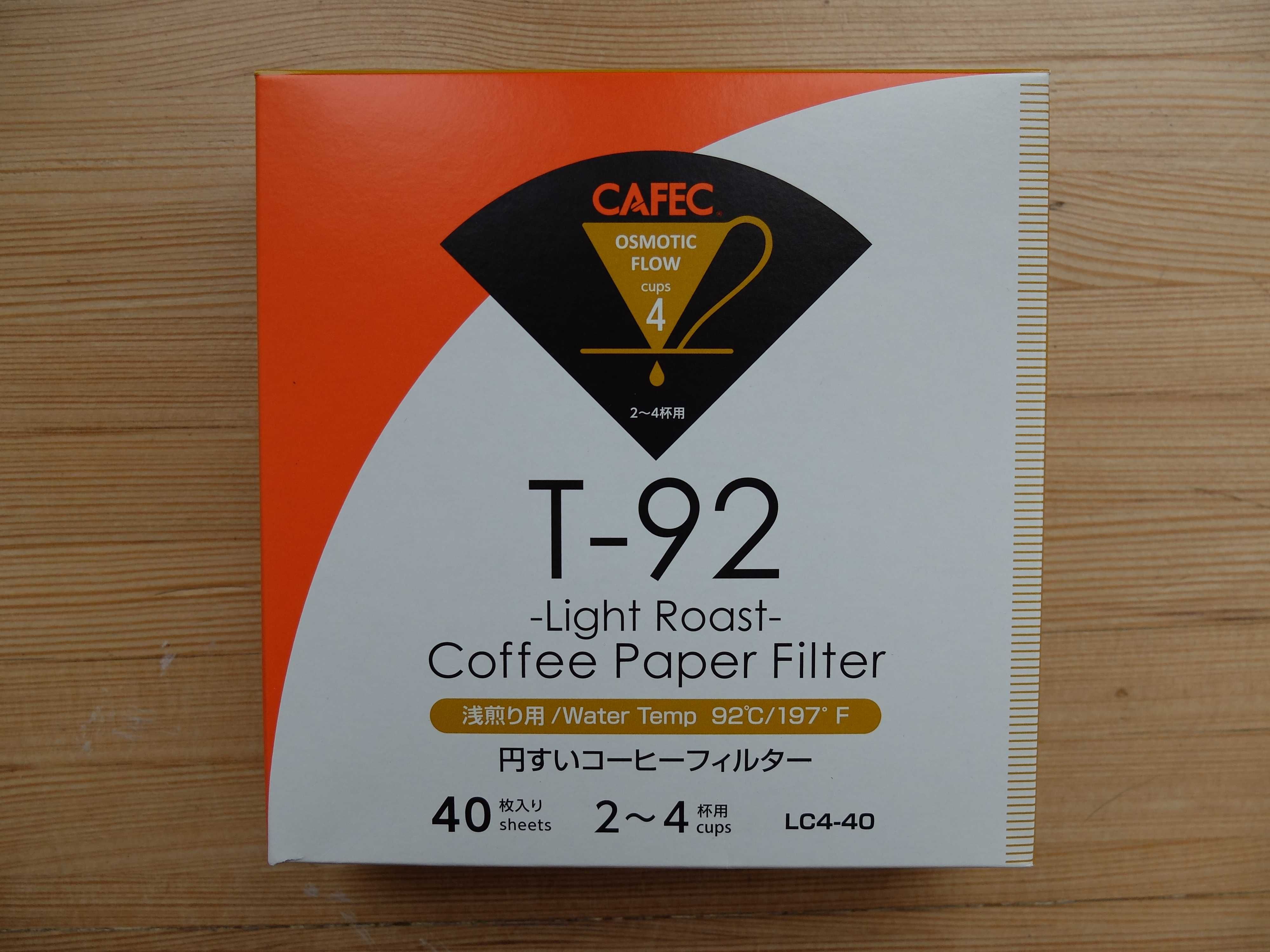 CAFEC T-92 | filtr papierowy | light roast | 4 cup | 38 szt. | drip