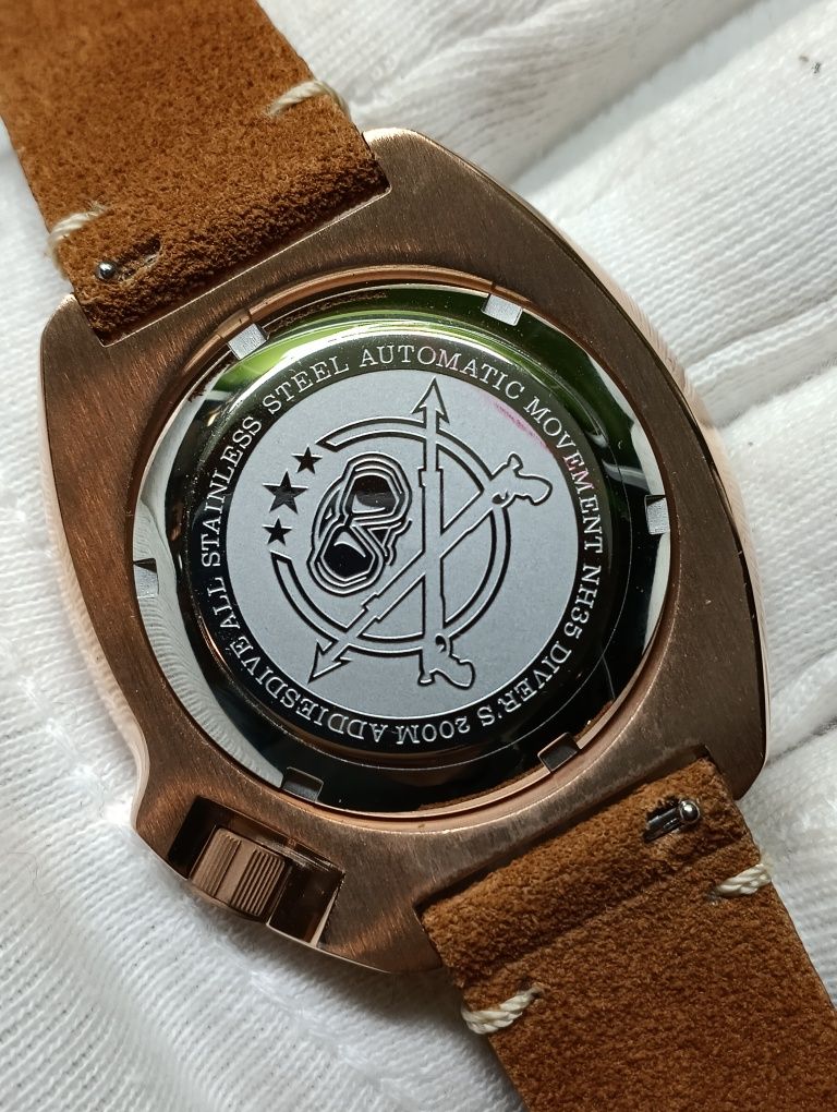 Годинник/часы дайвер Addiesdive бронза NH35A хомаж Seiko 6501 сапфір