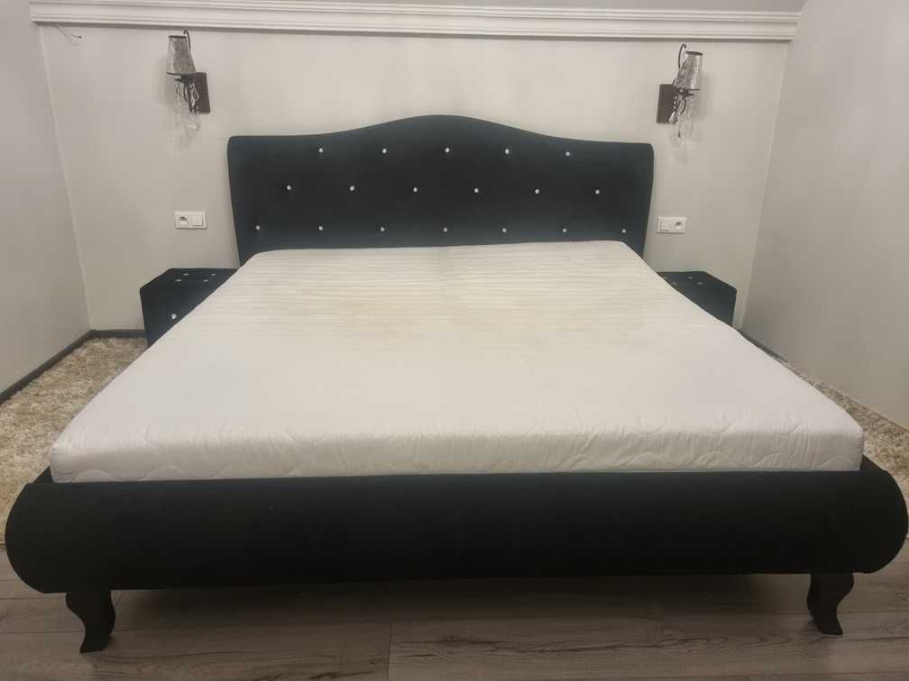 łóżko tapicerowane +stelaż + materac 180cm