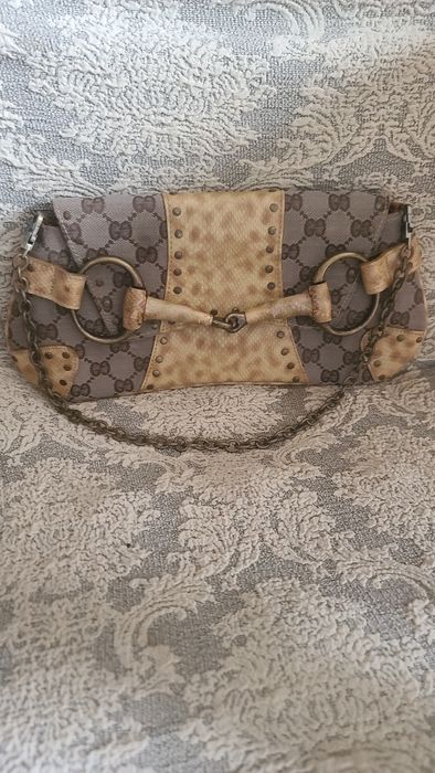 Клатч Gucci кожа + текстиль