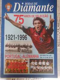 Programa do jogo portugal-alemanha 1996 75 anos de seleção