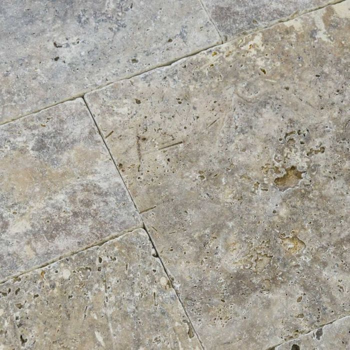 Płytki Trawertyn Silver bębnowany komplet 0,742 m2 - podłogi, ściany