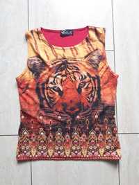 Aztecka bluzka z tygrysem tiger 38,M Buzy Collection vintage