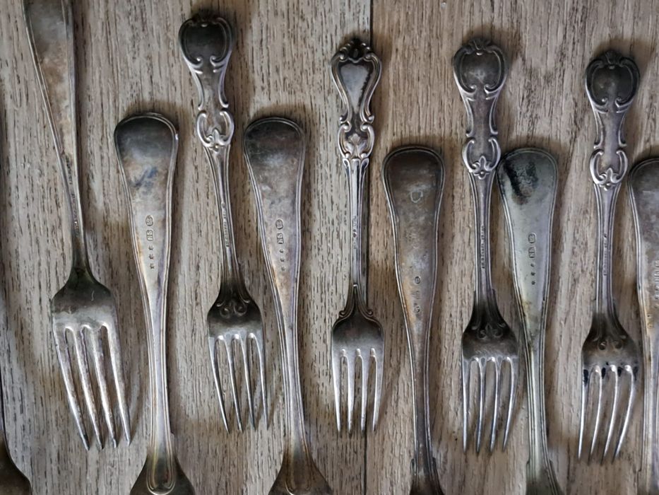 Stare srebrne sztućce