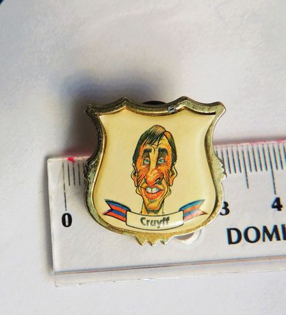 Johan Cruyff FC Barcelona karykatura pin