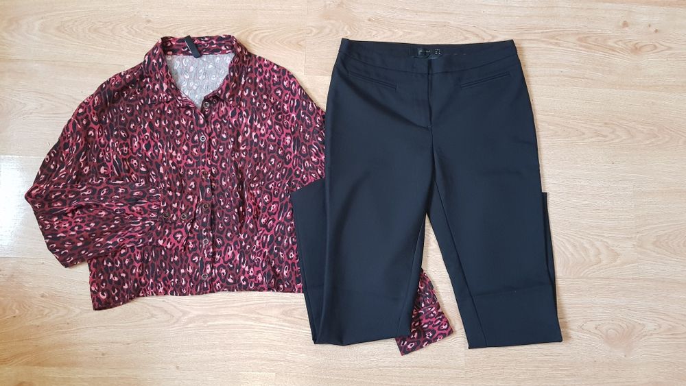 Комплект: модная рубашка сорочка блуза блузка и штани брюки штаны Zara