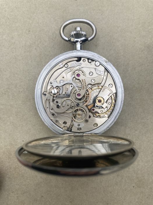 Breitling cronógrafo relogio de bolso antigo em estado imaculado   Tra