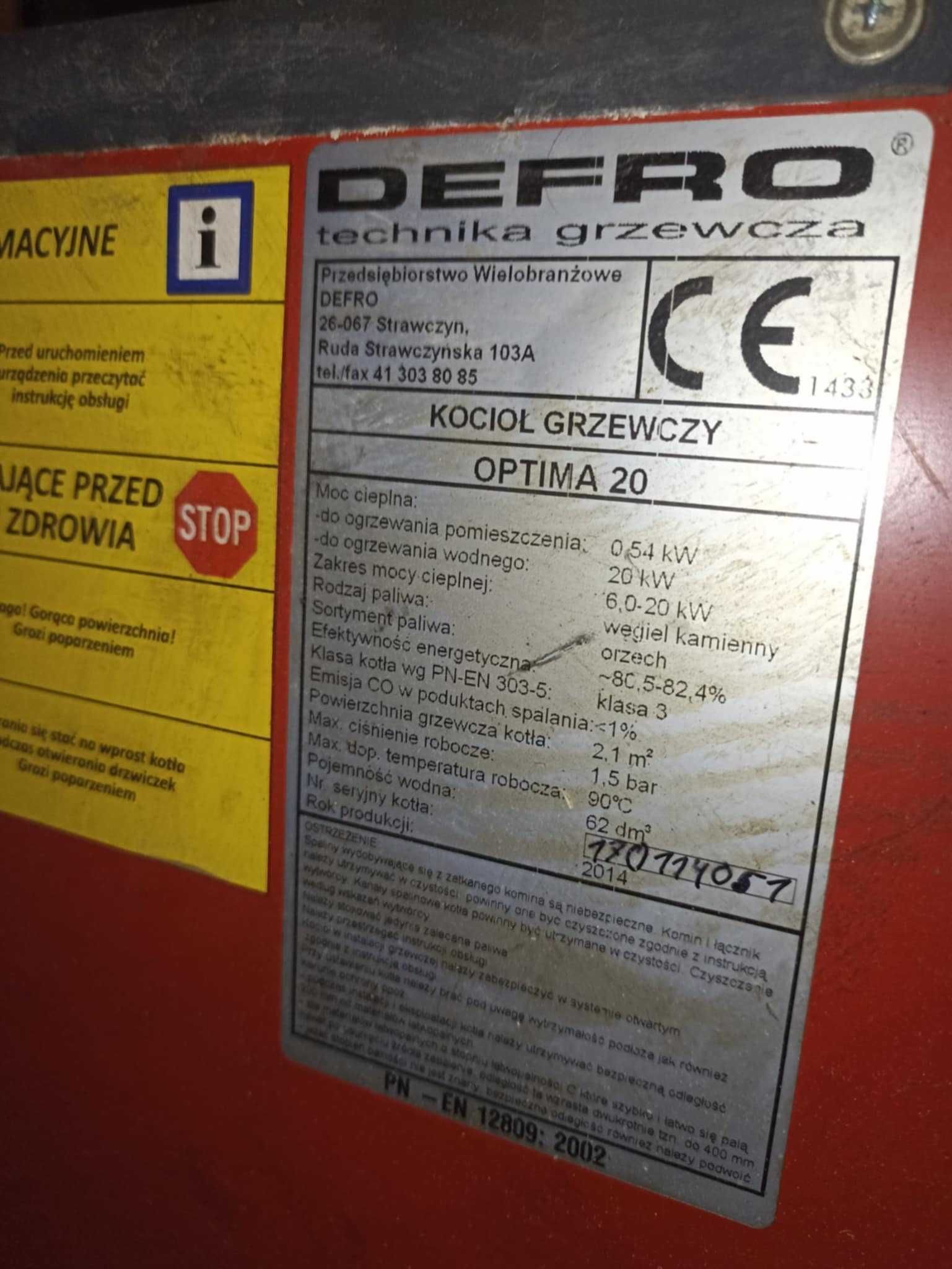Części do pieca DEFRO OPTIMA 20
