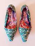 38 UK 5 Nowe buty Irregular Choice zielone kwiaty unikat vintage retro