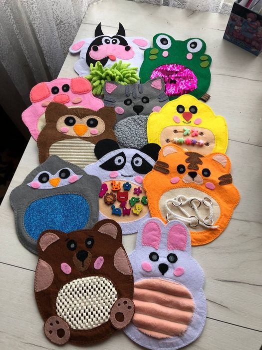 Фетровые сенсорно- тактильные карточки