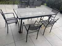 Stół metalowy ażurowy 190/90 + 12 Krzeseł metalowych BARDZO SOLIDNE !