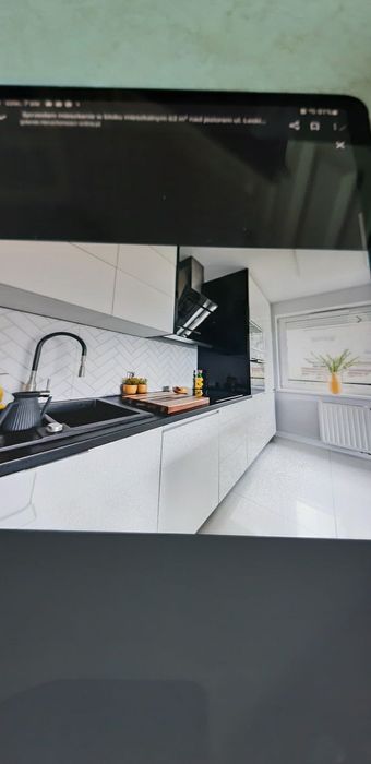 OKAZJA Meble kuchenne + wyspa biały połysk