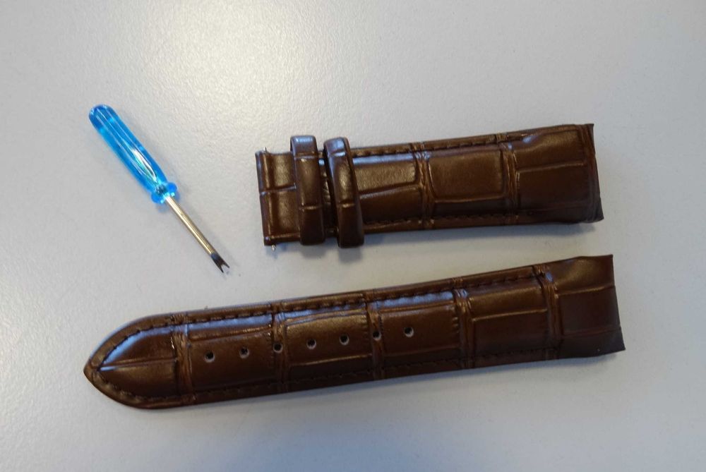 Pasek skórzany 22mm 23mm do zegarka Tissot Couturier T035 czarny brąz