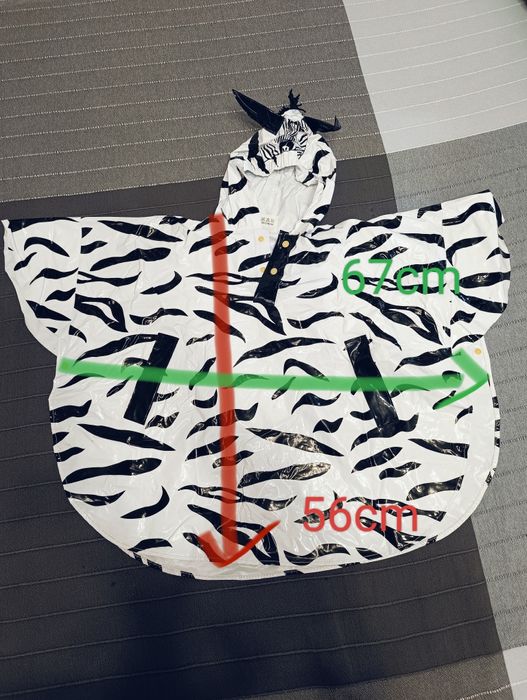 Ponczo przeciwdeszczowe zebra r.104/110