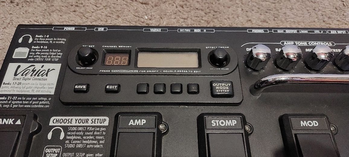 Pod XT Live Pro Guitar Tone On The Floor