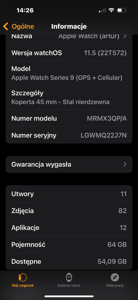 Apple Watch Series 9 GPS + Cellular – Idealny stan
