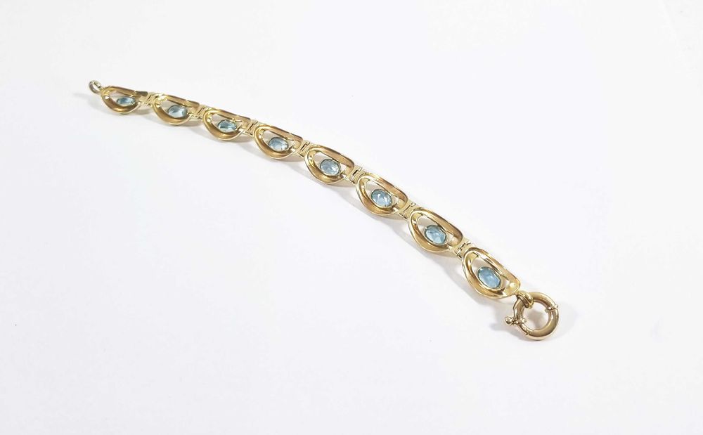 Przepiękna złota bransoletka próby 585 długości 19 cm